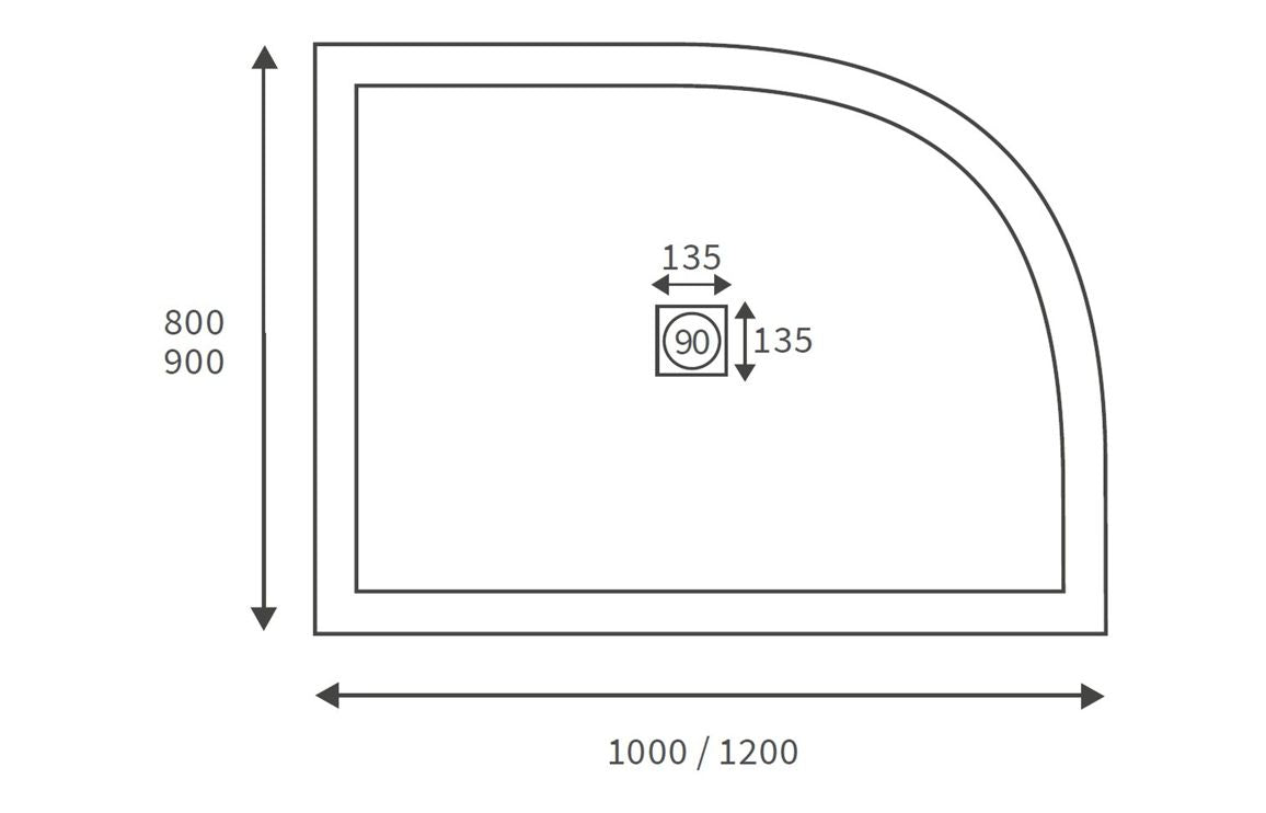 25mm-ultra-slim-1200mm-x-900mm-offset-quadrant-tray-waste-lh 2