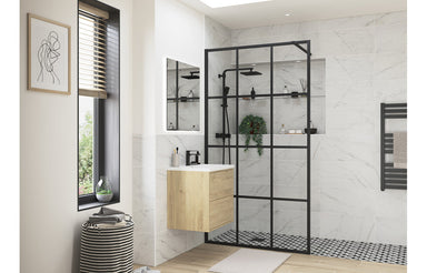gemina-1000mm-framed-wetroom-panel-black 1