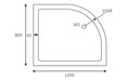 25mm-anti-slip-ultra-slim-1200mm-x-800mm-offset-quadrant-tray-waste-lh 2