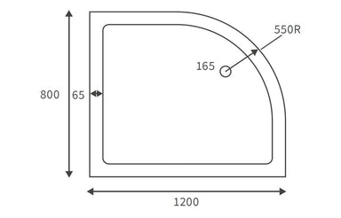 25mm-anti-slip-ultra-slim-1200mm-x-800mm-offset-quadrant-tray-waste-lh 2