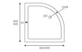 25mm-anti-slip-ultra-slim-900mm-quadrant-tray-waste 2