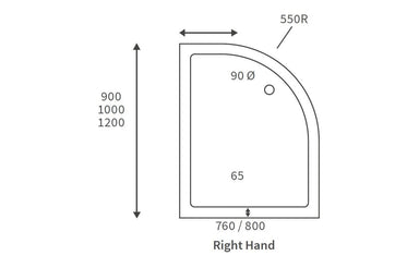 45mm-low-profile-1000x800mm-offset-quadrant-tray-waste-rh 2