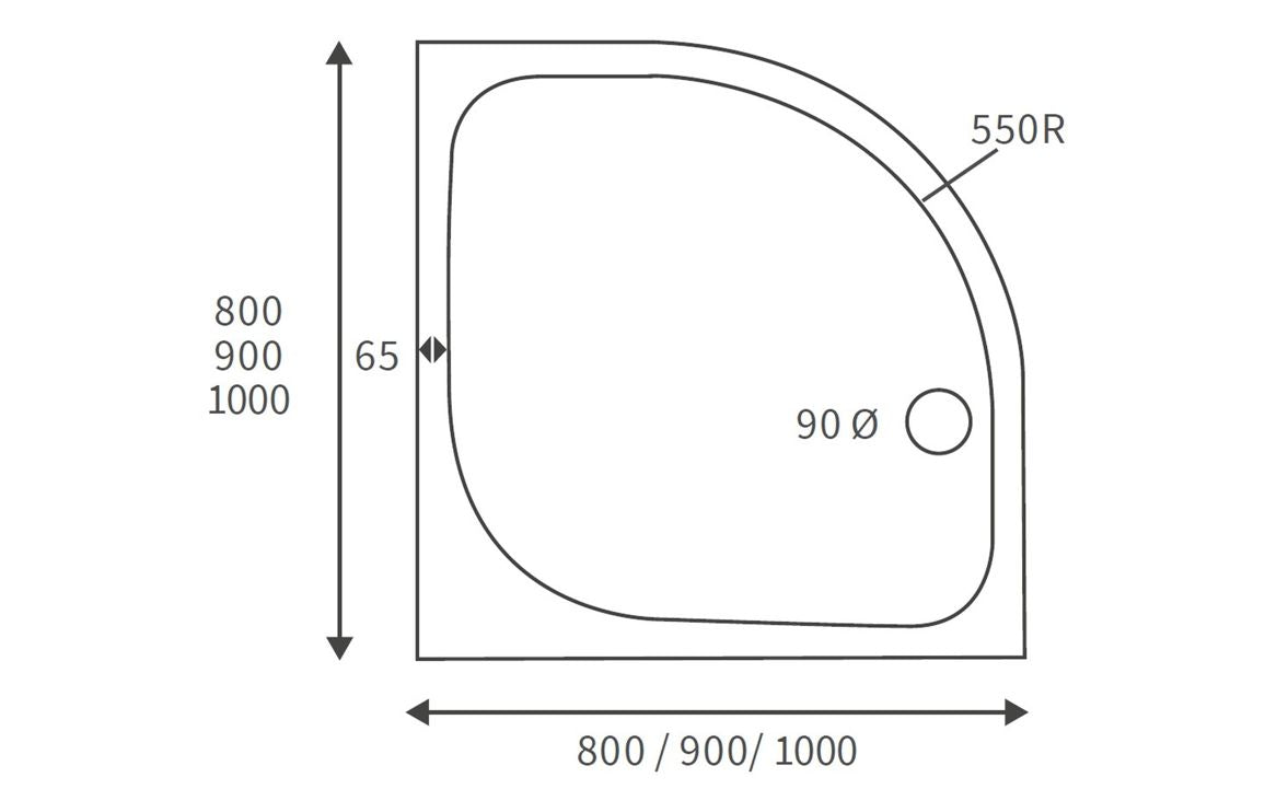 45mm-low-profile-1000mm-quadrant-tray-waste 2