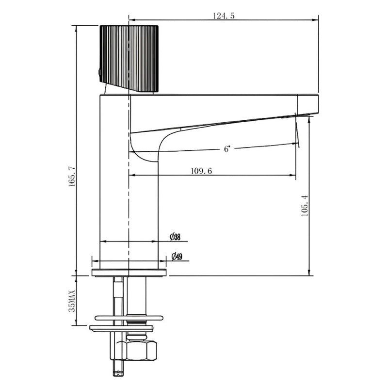 RAK Amalfi Basin Mixer Tap Without Waste - Brushed Nickel