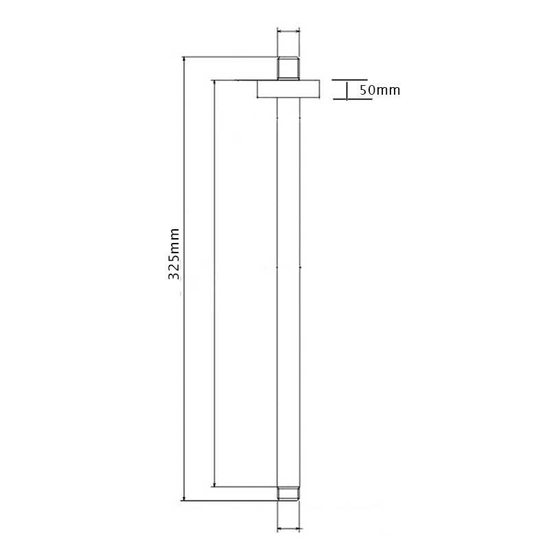 RAK Ceiling Mounted Shower Arm 300mm Length - Matt Black
