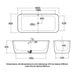 RAK Contour Freestanding Square Bath 1800mm x 800mm - Alpine White
