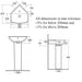 RAK Origin 62 Corner Basin and Full Pedestal 450mm Wide - 1 Tap Hole