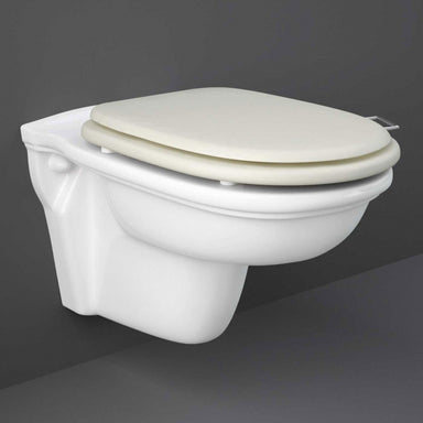 RAK Washington Wall Hung Toilet - Greige Soft Close Wood Seat