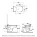 RAK Washington Rimless Wall Hung Toilet - Greige Soft Close Wood Seat